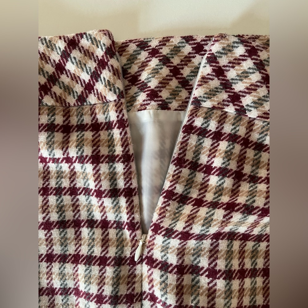 Talbots Wool Blend Multi Colored Plaid Lined Penc… - image 3